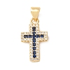 Brass Micro Pave Cubic Zirconia Pendants CU-CJC290F-01B-G-RS-1