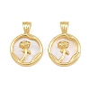 Brass with White Shell Pendants CU-CBA9482-04G-04-1