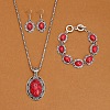 Alloy with Synthetic Turquoise Pendant Necklaces & Link Bracelets & Dangle Earring Sets WGBFEA3-10-1