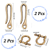   2Pcs Tibetan Style Alloy Hook Clasps and 2Pcs Shackle Clasps FIND-PH0017-22-2
