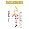 Fox Silicone with Faux Suede Tassel Pendant Decorations HJEW-YW00451-04-2