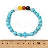 Synthetic Turquoise & Natural Carnelian & Obsidian & Dyed Malaysia Jade Beaded Stretch Bracelets for Women BJEW-JB14051-02-4