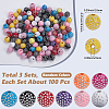 200Pcs 3 sets Opaque Acrylic Beads OACR-SC0002-06-2