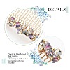 3Pcs 3 Colors Fashionable Glass & Brass Hair Combs OHAR-CP0001-03-5
