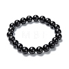 Natural Obsidian Stretch Beaded Bracelets G-A185-01A-1