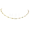 Natural & Synthetic Mixed Gemstone Faceted Round Beads Handmade Link Chain Necklaces with 316 Stainless Steel Chains NJEW-JN06059-4