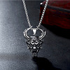 Titanium Steel Evil Skull Pendant Necklace SKUL-PW0001-134-3