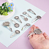 20Pcs 5 Styles Iron Snap Hair Clips with Tibetan Style Alloy Round Trays MAK-TA0001-45-6