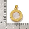 Rack Plating Brass Micro Pave Clear Cubic Zirconia Flat Round Pendants KK-U025-10G-03-3