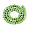 Frosted Opaque Glass Beads Strands GLAA-T032-P6mm-MBB06-2