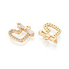 Brass Micro Pave Clear Cubic Zirconia Charms KK-N286-01G-2