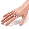 Plastic Imitation Pearl & Millefiori Glass Beaded Finger Ring for Women RJEW-JR00484-3
