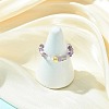 Natural Mixed Gemstone Beads Finger Rings RJEW-JR01074-2