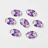 Purple Butterfly Pattern Printed Tempered Glass Dome Flat Back Cabochons X-GGLA-R188-1-1