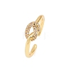 Brass Micro Pave Cubic Zirconia Finger Rings RJEW-C153-01G-02-4