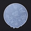 Flat Round with Flower & Butterfly Cup Mat Silicone Molds LS-DIY-M034-29-2