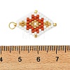 Beaded Rhombus Charms PALLOY-MZ01345-01-3