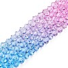 Gradient Color Baking Paint Glass Bead Strands LS-DGLA-A039-T6mm-A06-4