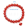 Natural Red Agate Round Beads Stretch Bracelets BJEW-PH0001-8mm-04-4