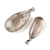 Natural White Lodolite Quartz/White Phantom Quartz Tumbled Stone Pendants GG-K002-06N-2