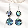 Brass Natural Abalone Shell Dangle Earrings EJEW-F388-01F-P-1