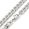 Non-Tarnish 201 Stainless Steel Cuban Link Chain Necklaces for Women and Men NJEW-F322-01P-1