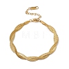 304 Stainless Steel Twist Rope Chain Bracelet for Men Women BJEW-P284-02G-1