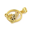 Rack Plating Brass Micro Pave Cubic Zirconia Pendants KK-C074-24G-01-2