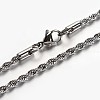 Non-Tarnish 304 Stainless Steel Rope Chains Necklace STAS-L142-04-1