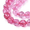 Crackle Transparent Glass Beads Strands GLAA-Q108-02A-12-3