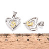 Mother's Day 925 Sterling Silver Heart with Mom and Bagy Pendants STER-N016-104PG-3