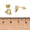 Brass Micro Pave Cubic Zirconia Stud Earrings KK-CBA5B62-01B-G-5