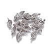 Tibetan Style Alloy Leaf Pendants TIBEP-1011-AS-FF-2