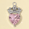 Zinc Alloy with Light Rose Rhinestone Pendants RB-OY001-82P-1