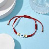 Adjustable Lanmpword Evil Eye Braided Bead Bracelet BJEW-JB11062-02-2