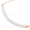 3Pcs 3 Colors Gemstone and Shell Pearl Round Beaded Ankelets AJEW-AN00707-5