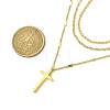 Cross 304 Stainless Steel Pendant Necklaces for Women NJEW-G157-07G-6