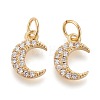 Brass Micro Pave Clear Cubic Zirconia Charms ZIRC-Z005-01A-1