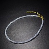 Glass Faceted Rondelle Beaded Choker Necklaces with Zinc Alloy End Chains BU2410-3-1