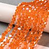 Transparent Electroplate Glass Beads Strands EGLA-A039-T6mm-B11-4