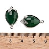 Cat Eye Faceted Teardrop Connector Charms G-B081-02P-06-3