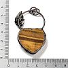 Natural Tiger Eye Heart Big Pendants G-A221-05E-3