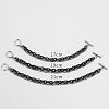 Two Tone 201 Stainless Steel Curb Chain & Cable Chain Double Layers Bracelets for Women Men FS-WGC755C-01-1