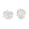 Brass Micro Pave Clear Cubic Zirconia European Beads KK-B172-03S-1