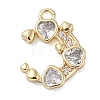 Brass with Cubic Zirconia Charms KK-Q817-04G-1