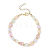Crackle Glass & Electroplate Glass Beaded Bracelets for Women BJEW-JB12833-2