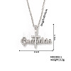 Fashionable Hip-hop Cross Pendant Necklace with Sparkling Rhinestone SP0076-1-1