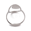 Non-Tarnish 304 Stainless Steel Hollow Oval Cuff Ring Findings RJEW-G285-19P-3