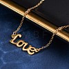 201 Stainless Steel Pendant Necklace for Women NJEW-F335-02G-07-5