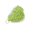 Glass Seed Beaded Fruit Pendants PALLOY-MZ00894-03-4